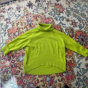 Brat lime green boutique turtle neck chunky sweater L